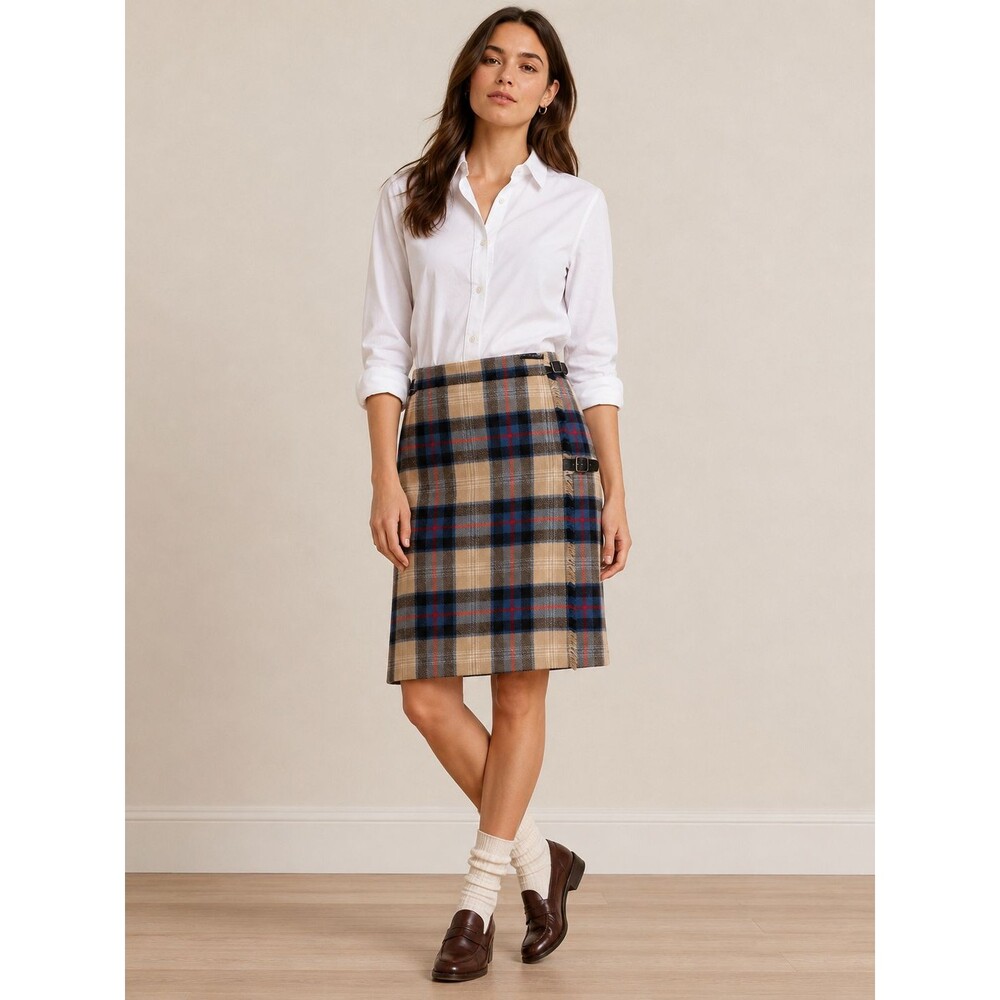 Vintage James Dalgliesh Wool Tartan Plaid Scottish Kilt Skirt UK 12 US 8 Preppy